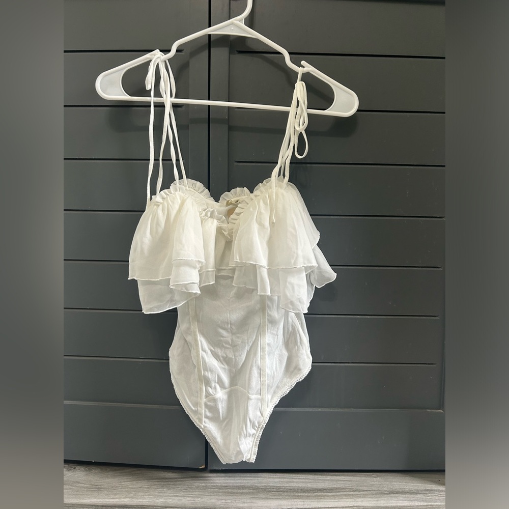 Free people corset ruffle bodysuit